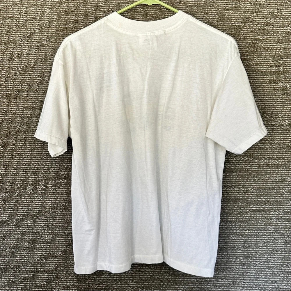 MG MGC CAR Vintage Single Stitch T-shirt Sz LG White/Yellow - Picture 4 of 7